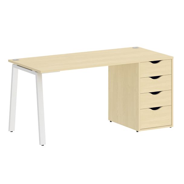 Home Office Стол письменный VR.SP-3-158.4.A Клён/Белый металл 1580*720*750 - Вид 1