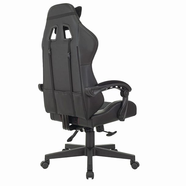 Кресло компьютерное BRABIX "Striker GM-121", синхромеханизм, 2 подушки, экокожа/велюр, черное, 532962 - Вид 5