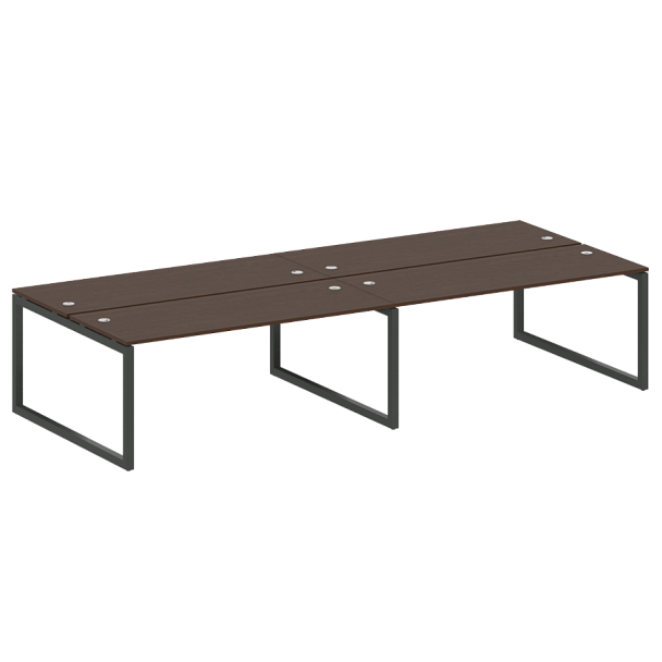 Metal System Quattro Р. ст. на 4 раб. места на О-образном м/к 50БО.СМ-4.5 Венге/Антрацит металл 3600*1475*750 - Вид 1