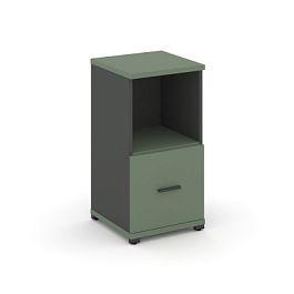 Concept Шкаф 1 узкая секция, 2 ниши CN.STU-211 A Кобо/Антрацит/Металл Антрацит 420*420*818 - Фото предпросмотра