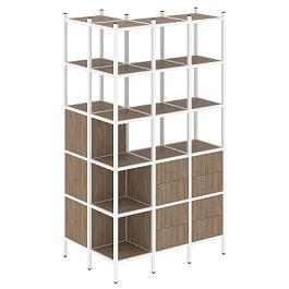 Loft Угловой внешний стеллаж наборный VR.L-54 Дуб аризона/Белый металл 862*1278*2280 - Фото предпросмотра