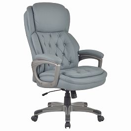 Кресло BRABIX PREMIUM "Regal EX-557", НАГРУЗКА до 150 кг, пружинный блок, экокожа, серое, 532946 - Фото предпросмотра