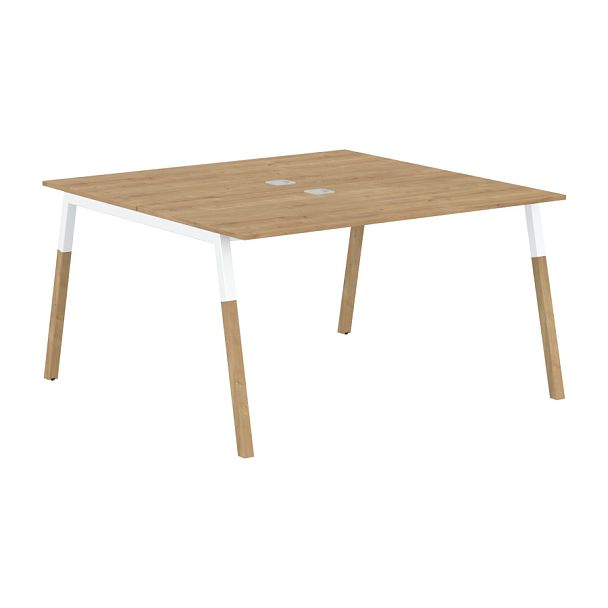 Стол FWST 1313 Дуб Гамильтон/Белый-Бук 1380х1370х733 FORTA - Вид 1