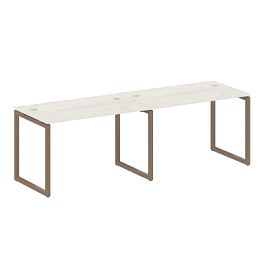 Metal System Quattro Р. ст. на 2 раб. места на О-образном м/к 40БО.СМ-2.2 Дуб наварра/Мокко металл 2400*720*750 - Фото предпросмотра