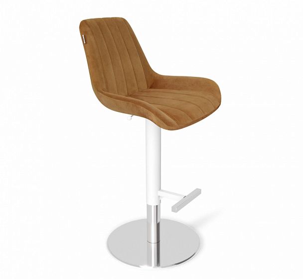 Стул барный Sheffilton SHT-ST37/S128 горчичный/хром/белый муар - Вид 1