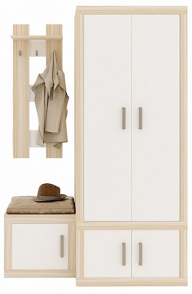 Стенка для прихожей Toivo ТОЙ-ПР 2 Карамель/Белый - Вид 1