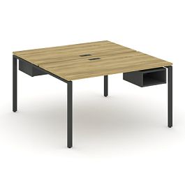 Concept Рабочая станция 2 сторонняя с подвесными тумбами на 2 места CN.DRS-101 Дуб Винченцо/Антрацит/Металл Антрацит 980*1480*750 - Фото предпросмотра