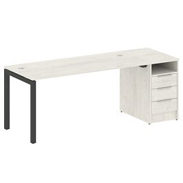 Metal System Quattro Р. ст. с тумбой на П-образном м/к 50БП.РС-СТП-1.4 Дуб наварра/Антрацит металл 2012*720*750 - Фото предпросмотра