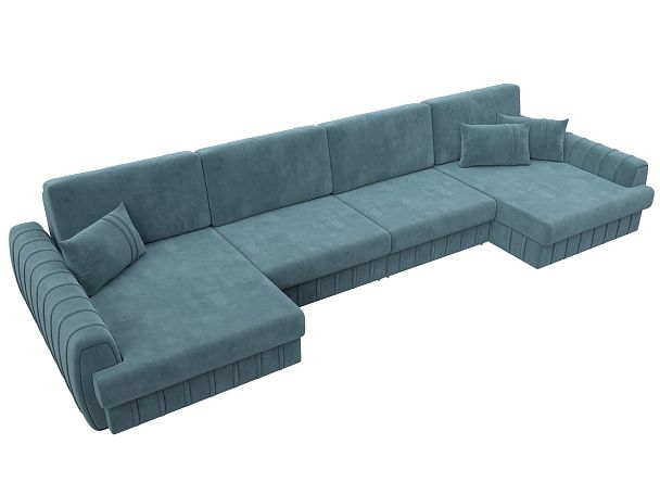 Диван П-образный Лига-057 НПБ Лонг Велюр бирюзовый - Вид 6
