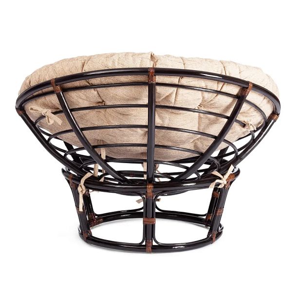 Кресло Папасан/Papasan (23/01 W) /с подушкой и ремешками/Antique brown (античный черно-коричневый) - Вид 4