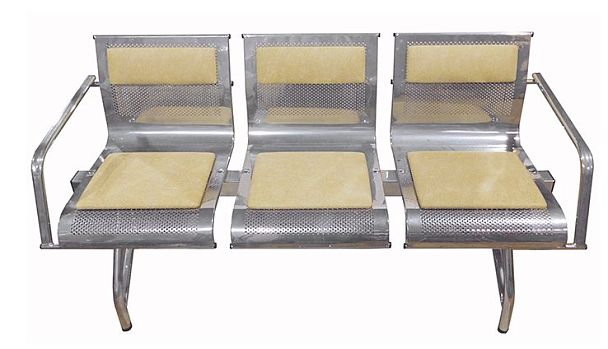 Секция "Вега" 3-х местная с тканевыми накладками - Вид 1