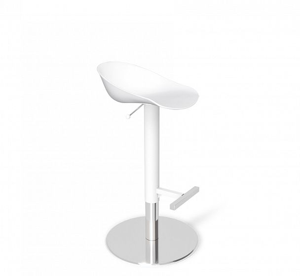 Стул барный Sheffilton SHT-ST19/S128 белый/хром/белый муар - Вид 1