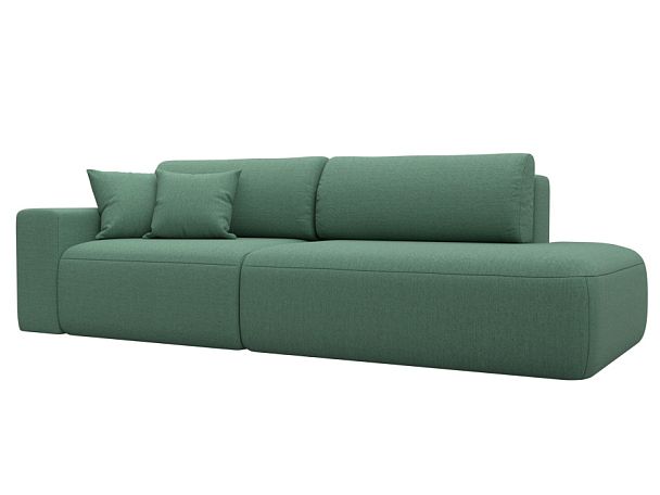 Диван прямой Лига-036 НПБ Модерн подлокотник слева Рогожка зеленый - Вид 1