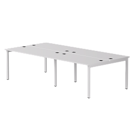 Бенч-система на 4 места Everprof EVO на металлокаркасе 3160х670(1370)x755 Белый/Белый - Фото предпросмотра