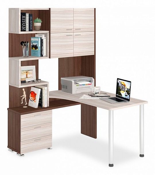 Стол компьютерный Домино СР-500М/140 Карамель/Шамони левый - Вид 1