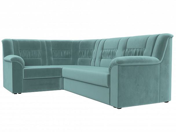 Угловой диван Карелия левый угол (полностью Велюр бирюзовый) - Вид 3
