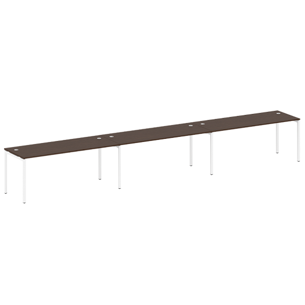 Metal System Quattro Р. ст. на 3 раб. места на П-образном м/к 40БП.СМ-3.5 Венге/Белый металл 5400*720*750 - Вид 1