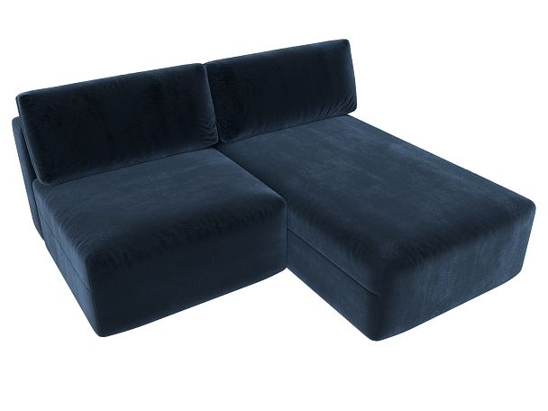 Диван угловой модульный Лига-060 НПБ угол универсальный Велюр синий - Вид 6