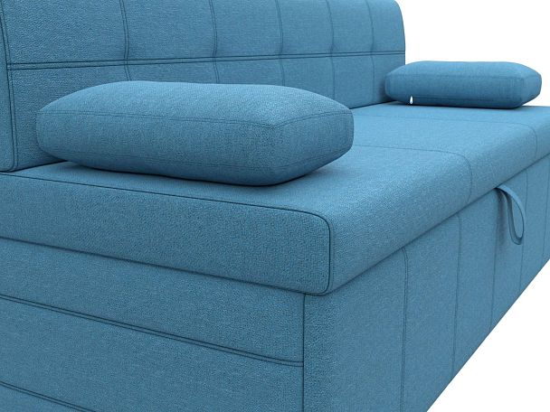 Диван кухонный прямой Лео Рогожка голубой - Вид 4