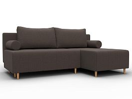 Диван угловой Лига-102 угол универсальный Рогожка коричневый - Фото предпросмотра