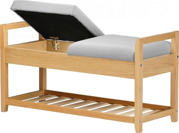 Обувница деревянная Вудсен Натуральный/Светло-серый велюр - Вид 4