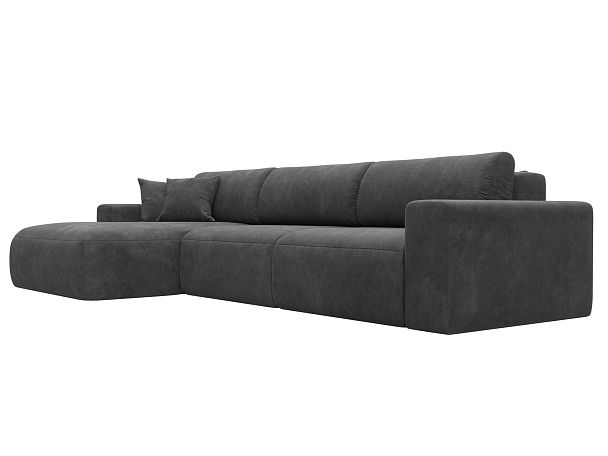 Диван угловой Лига-036 НПБ Классик Лонг левый угол Велюр серый - Вид 3