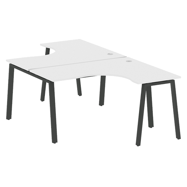 Metal System Р. ст. криволинейная на А-образном м/к БА.РАС-СА-2.3 Белый/Антрацит металл 1400*2435*750 - Вид 1