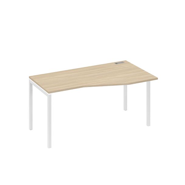 Стол эргономичный правый "Техно" на металлокаркасе DUE A4 А4 Б2 066 БП дуб скандинавский / металлокаркас белый - Вид 1