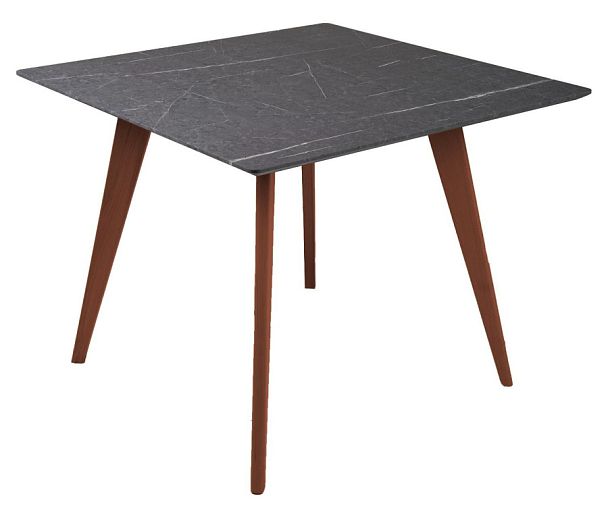 Стол Лунд 960*960 мрамор Графит Темный орех - Вид 1