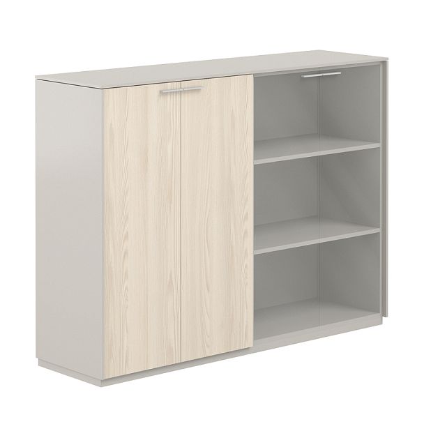 Шкаф средний + Шкаф средний со стеклом прозрачн.,  Atlas, GL, обвязка GS, фасады YN - Вид 1