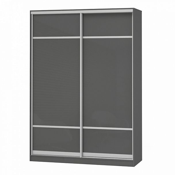 Шкаф Дерби 1600 ДСП-ДСП "Шкафы-купе" ПК-ДЕБ-Ш215Х160Д/1-В1-73 темно-серый - Вид 1