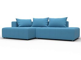 Диван угловой Лига-103 НПБ угол левый Рогожка голубой - Фото предпросмотра