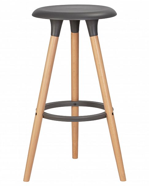 Табурет барный DOBRIN ROYCE (ножки светлый бук, цвет темно-серый (GR-04)) - Вид 3