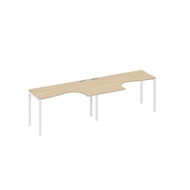 Рабочая станция Классика каркас DUE (2х140) A4 А4 Б2 033-2 БП дуб скандинавский / металлокаркас белый - Вид 1