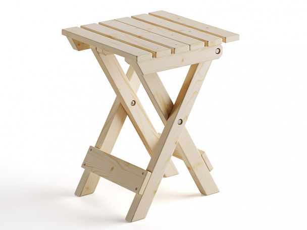 Табурет складной деревянный, сосна, цвет натуральный - Вид 1