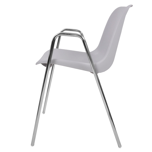 Стул Vicenza (4 высокие ножки c подлокотниками), каркас Хром, светло-серый, РП+ИК, стопируемый - Вид 4