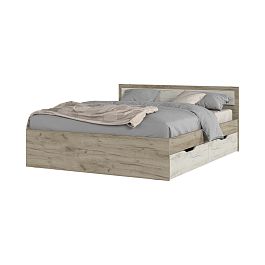 ГАРМОНИЯ КР 604 кровать с ящиками (1,652х0,78х2,032) дуб крафт белый/дуб крафт серый - Фото предпросмотра