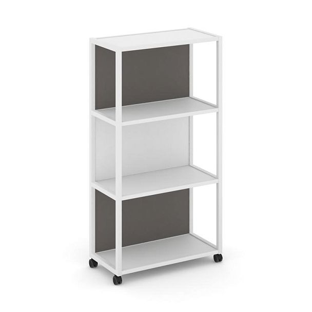 Shelf Mobile Стеллаж 4 уровня 1 секция VR.LT-STK-404.12 Белый Бриллиант/Металл Белый/W-26 1200*400*1523 - Вид 1