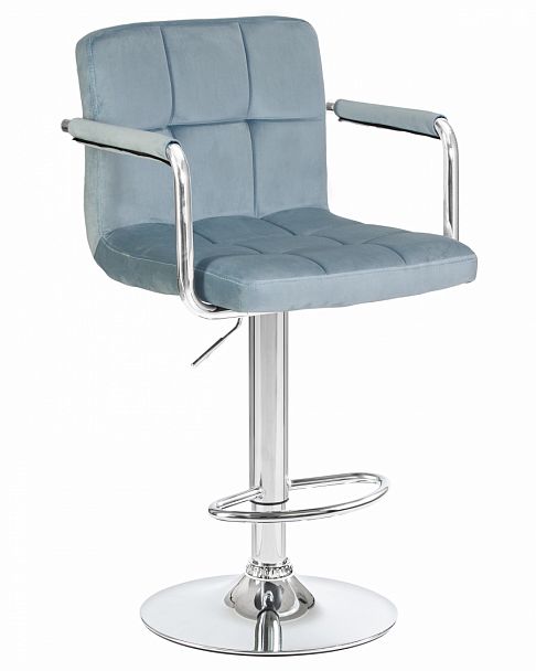 Стул барный DOBRIN KRUGER ARM (пудрово-голубой велюр (MJ9-74)) - Вид 1