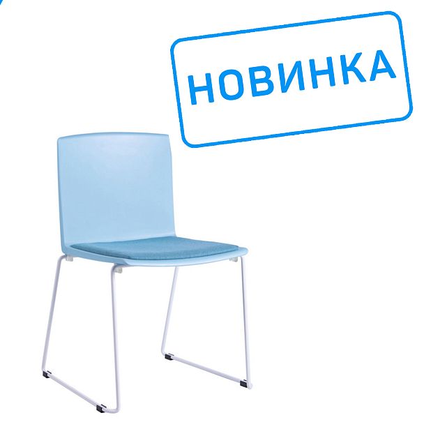 Кресло Simple X-19 Белый карскас/Голубая ткань (LFYF-17) - Вид 2