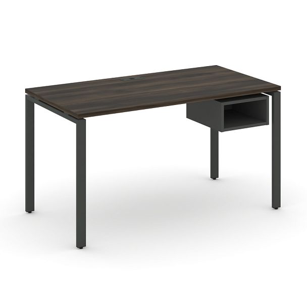Concept Стол рабочий с подвесной тумбой с 1 открытой нишей CN.SP-102 Дуб Мали/Антрацит/Металл Антрацит 1180*720*750 - Вид 1