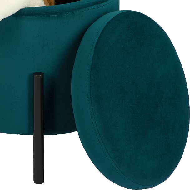 Комплект пуфов Кен с местом для хранения Изумрудный велюр Confetti izumrud/черный, 2 шт. - Вид 5
