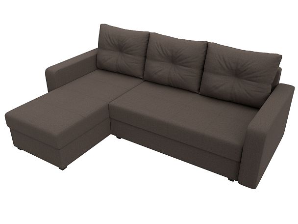 Диван угловой Ливерпуль Лайт левый угол Рогожка коричневый - Вид 5