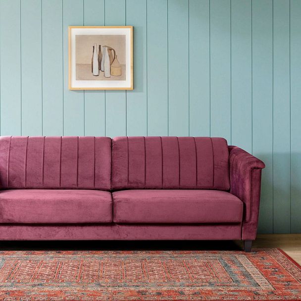 Amsterdam диван-кровать трехместный прямой, велюр красный - Вид 11