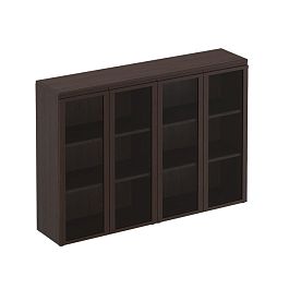 Шкаф для документов средний со стеклянными дверями Mark-II МК 323-2 дуб валенсия - Фото предпросмотра