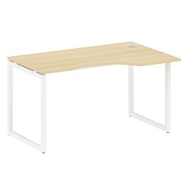 Metal System Quattro Стол криволинейный правый на О-образном м/к 40БО.СА-2 (R) Акация/Белый металл 1400*900*750 - Фото предпросмотра