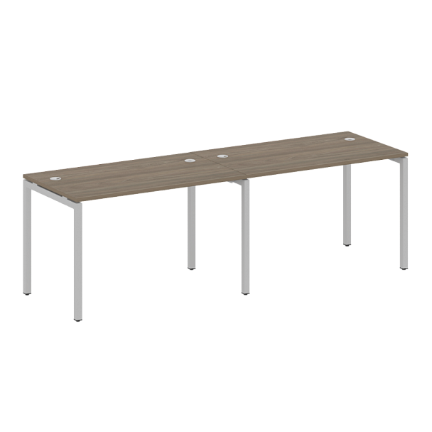 Metal System Quattro Р. ст. на 2 раб. места на П-образном м/к 40БП.СМ-2.2 Вяз/Серый металл 2400*720*750 - Вид 1