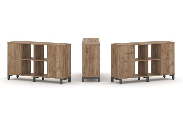 Стайл Проджект Набор стеллажа 1 сторон., 2 яр. SN.NS-241 Дуб Табак/Металл Антрацит 1488*400*881 - Вид 1