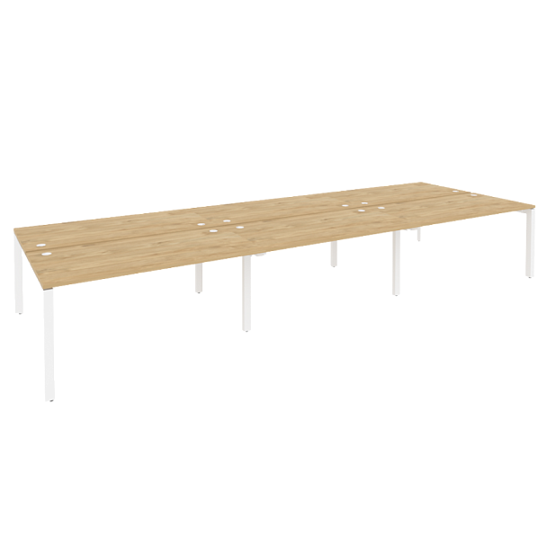 Onix Рабочая станция на П-образном м/к O.MP-D.RS-6.4.8 Тиквуд светлый/Белый металл 4740*1635*750 - Вид 1