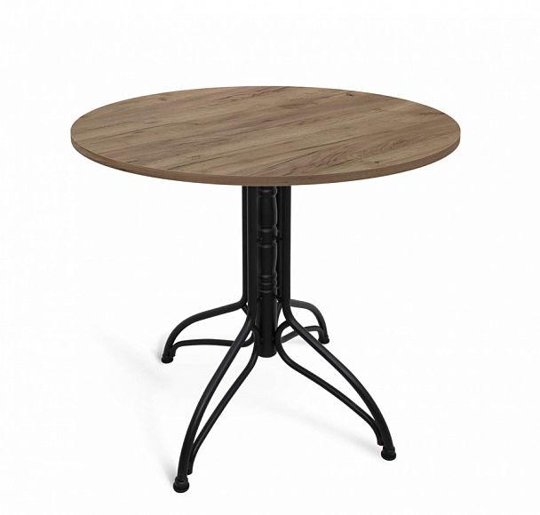 Стол Sheffilton SHT-TU25/TT 90 ЛДСП черный муар/дуб галифакс табак - Вид 1